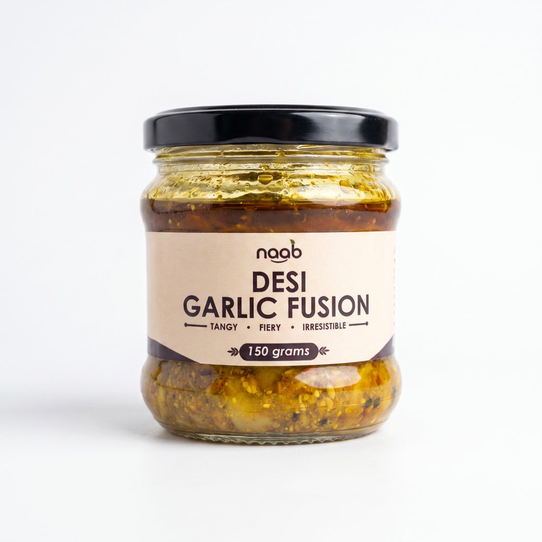 Naab Organic Desi Garlic Fusion – Tangy, Fiery & Irresistible Garlic Pickle – 150g