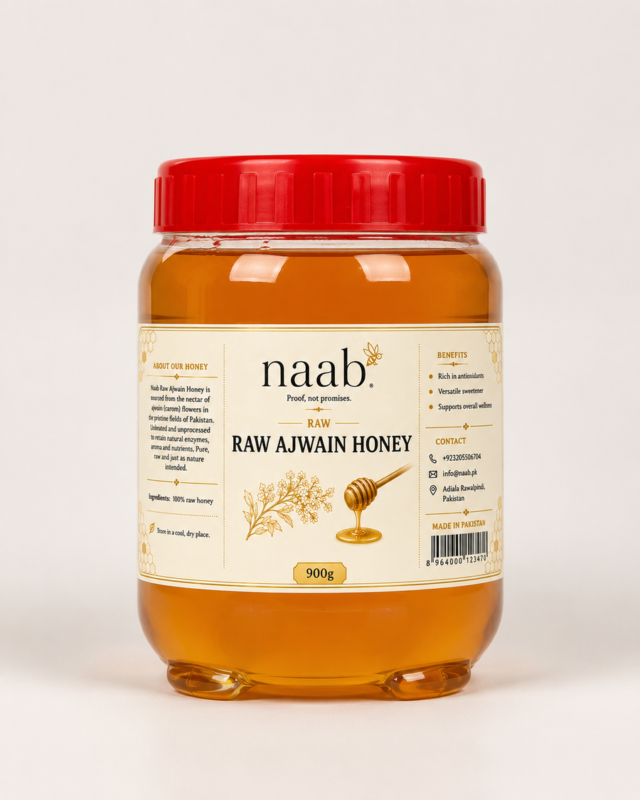 Naab Raw Ajwain Honey | Pure & Unfiltered Honey | 450g & 900g