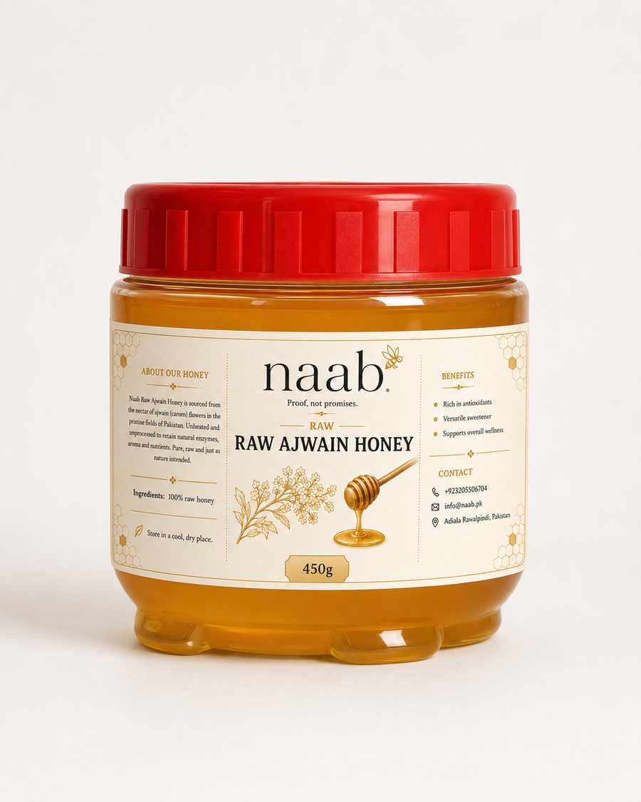 Naab Raw Ajwain Honey | Pure & Unfiltered Honey | 450g & 900g