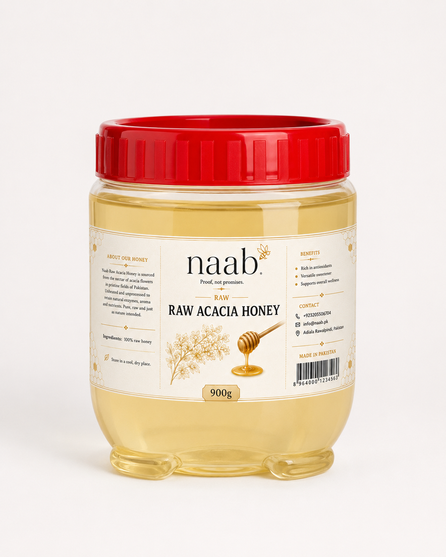 Naab Raw Acacia Honey | Light & Mild Pure Honey | 450g & 900g
