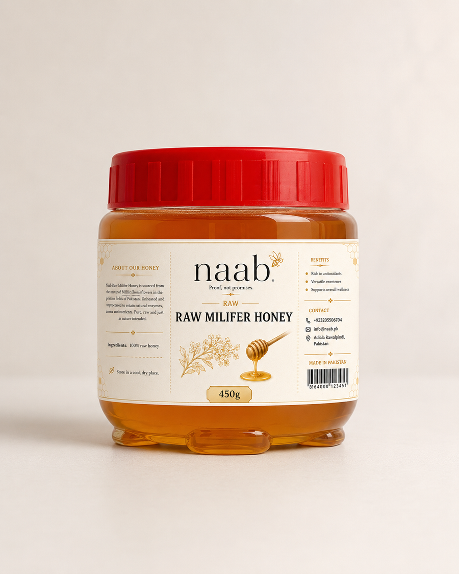 Naab Raw Milifer Honey | Pure Raw Honey | 450g & 900g