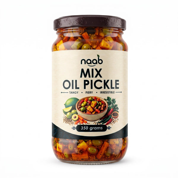 Naab Organic Mix Oil Pickle – 350g | Tangy, Fiery & Irresistible